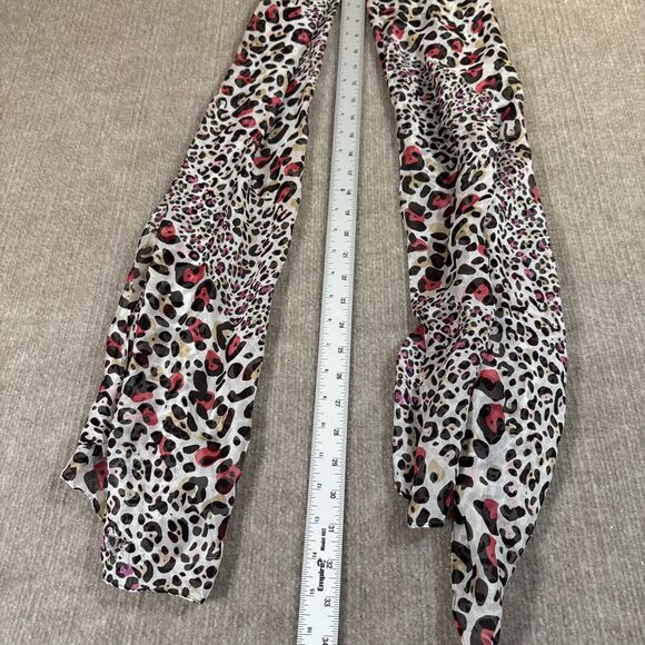 Anne Klein Women’s Silk Scarf Pink Animal Print Lightweight‎ Chiffon - Picture 6 of 8
